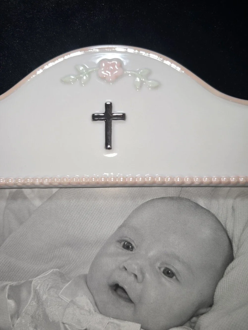 Pink Flower Ceramic Photo Frame